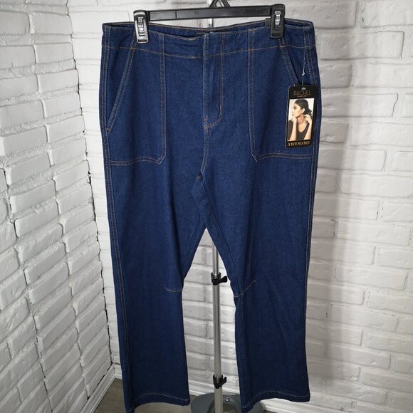 NWT Rachel Roy Awesome Ladies Size 12/31 Hight Rise Dark Wash 26" Straight Pants - Picture 1 of 16